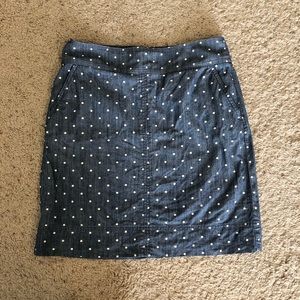 Talbots Polka Dot Denim Skirt Size 4